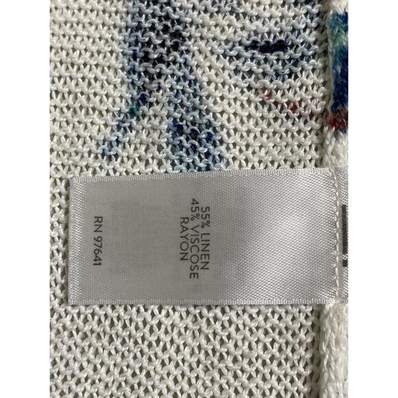 J. Jill Floral Open Front Linen Blend Cardigan Women Size Small Lightweight - Picture 6 of 16